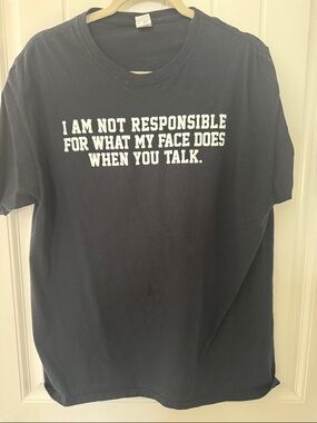Classic Navy Graphic Tee - 'I Am Not Responsible'